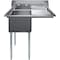 Amgood 39 in. x 23.5 in. Stainless Steel One Compartment Sink with 18 in. x 18 in. Bowl and 18 in. Right Drainboard SINK S1C-181812-18R-NF-Z - alternate 3