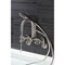 Kingston Brass 7-Inch Adjustable Wall Mount Clawfoot Tub Faucet w/ Knurled Handle and Hand Shower, Brushed Nickel AE8458RKX - alternate 2