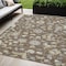 Homeroots 5' X 8' Chocolate Beige And Blue Floral Washable Indoor Outdoor Area Rug 597807 - alternate 1