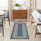 Homeroots 8' Denim Blue And Ivory Geometric Indoor Outdoor Runner Rug 572726 - alternate 3
