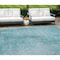 Homeroots 9' X 12' Aqua Teal Blue And Gray Abstract Washable Indoor Outdoor Area Rug 587258 - alternate 1