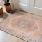 World Rug Gallery Rust Medallion Washable Rug - Flat Pile Vintage Design, Easy Care for High-Traffic Areas 2 ftx3 ft WR170RUST2X3 - alternate 1