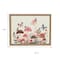 Homeroots 20" X 26" Natural And White Butterflies and Mushrooms Metal Framed Art 634379 - alternate 1