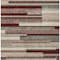 Homeroots 5' X 8' Merlot Burgundy And Beige Striped Washable Indoor Outdoor Area Rug 613297 - alternate 4
