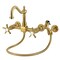 Kingston Brass Two-Handle Wall Mount Bridge Kitchen Faucet with Brass Sprayer, Brushed Brass KS1267NXBS - alternate 1