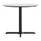 Flash Furniture 36" RD Tabletop, Seamless Surface Technology, White Faux Marble, 30" x 30" Black Table Height X-Base ST-RD36-WHMAR-T3030-GG - alternate 2