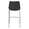 Homeroots Set of Two 30" Black And Brown Faux Leather And Steel Bar Height Bar Chairs 555686 - alternate 3