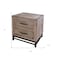 Homeroots 25" Brown Solid Wood Two Drawer Nightstand 527073 - alternate 3