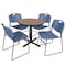 Regency Round Cain Breakroom Table W/ 4 Zeng Stack Chairs, 30 in W, 30 in L, Noble Oak TB30RNDNO44BE - alternate 1
