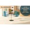 Leisuremod Astor Plastic Dining Chair with White Steel Base in Transparent Blue, 4PK ACW-20TBU4 - alternate 6