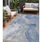 Homeroots 5' X 8' Blue And Ivory Abstract Washable Indoor Outdoor Area Rug 617621 - alternate 1