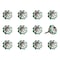Homeroots Set of Twelve Green Silver And White Geometric Ceramic Drawer Pull Knobs, 12PK 321702 - alternate 3