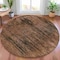 Homeroots 8' Brown And Charcoal Round Floral Washable Indoor Outdoor Area Rug 631007 - alternate 2