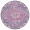 Homeroots 8' Purple Round Floral Medallion Washable Indoor Outdoor Area Rug 607850 - alternate 3