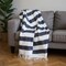 Homeroots 55" X 70" Blue And Cream Striped Cotton Plush Throw Blanket 475716 - alternate 3