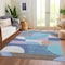 Homeroots 3' X 5' Sky Blue Teal Blue And Brown Geometric Washable Indoor Outdoor Area Rug 616742 - alternate 3