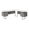 Homeroots 71" White and Gray L Shape Computer Desk With Three Drawers 490012 - alternate 1