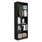 Homeroots 71" Black Five Tier Bookcase with Four Doors 546353 - alternate 3