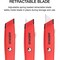 Neiko Safety Box Cutter, Retractable Utility Knife, 2 Pack, 3 Extra Razor Blade Refills 00679A - alternate 4