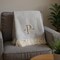 Homeroots 55" X 70" Gray White Herringbone Cotton Blend P Initial Throw Blanket with Tassels Embroidery 655539 - alternate 2