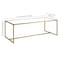 Homeroots 47" Gold Glass And Steel Coffee Table 520956 - alternate 3