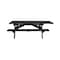 Homeroots 94" Charcoal Solid Wood Outdoor Picnic Table with Umbrella Hole 525022 - alternate 2