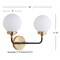 Jonathan Y Caleb 18" 2-Light Contemporary Transitional Iron/Glass LED Vanity Light, Brass Gold/Black/White JYL9057B - alternate 5