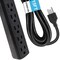 Digital Energy 6-Outlet Surge Protector Power Strip, 15 Ft.; Black DSS5-1012-BLK - alternate 2