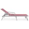Leisuremod Marlin Patio Chaise Lounge Chair with Armrests in Grey Aluminum Frame, Burgundy, 2PK MLAGR-77BRG2 - alternate 3
