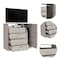 Homeroots 36" Light Gray Manufactured Wood Four Drawer Combo Dresser 477774 - alternate 3