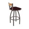 Holland Bar Stool Co Revelle 30in Swivel Bar Stool with Bronze Finish, Medium Back and Canter Bordeaux Seat 881 - alternate 3