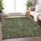 Homeroots 8' X 10' Olive Green And Charcoal Damask Washable Indoor Outdoor Area Rug 603332 - alternate 5
