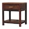Homeroots 20" Chestnut Solid Wood Square One Drawer Nightstand 651610 - alternate 4