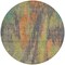 Homeroots 8' Orange And Teal Blue Round Abstract Washable Indoor Outdoor Area Rug 616162 - alternate 2
