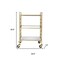 Homeroots Polished Gold Bar Cart 388955 - alternate 3