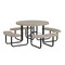 Leisure Craft Round Portable Picnic Table, Sandstone, 46 in L T46ROP-SANDSTONE - alternate 1