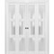 Sartodoors Sliding Closet Double Bi-fold Doors, Lucia 2552 White Silk with Frosted Glass, Sturdy Tracks Moldi LUCIA2552DBF-BEM-96 x 96 (4* 24x96) - alternate 1