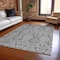 Homeroots 5' X 8' Gray And Pewter Damask Washable Indoor Outdoor Area Rug 616527 - alternate 3