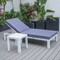 Leisuremod Chelsea Modern Outdoor White Chaise Lounge Chair With Side Table & Blue Cushions CLTW-77BU - alternate 5