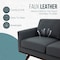 Leisuremod Chester Modern Leather Loveseat with Birch Wood Base, Grey CS58GR-L - alternate 5