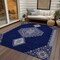 Homeroots 9' X 12' Navy Blue Gray And Brown Oriental Washable Indoor Outdoor Area Rug 598428 - alternate 2