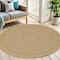 Homeroots 6' Natural And Brown Round Handmade Indoor Outdoor Area Rug 552366 - alternate 4