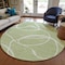 Homeroots 8' Artichoke Green And Ivory Round Abstract Washable Indoor Outdoor Area Rug 597453 - alternate 4