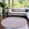 Homeroots 8' Blush Pink And Beige Round Striped Washable Indoor Outdoor Area Rug 587946 - alternate 2