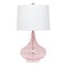 Homeroots 24" Pink And Clear Glass Novelty Table Lamp With White Drum Shade 643474 - alternate 3