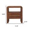 Homeroots 23" Brown Solid Wood Two Drawer Nightstand 701726 - alternate 4