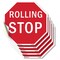 Signmission Rolling Stop, 6 inch X 6 inch, Vinyl Decal, 5PK OC-D-5PACK-6-64 - alternate 1