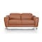 Homeroots Urban 65in Brown Leather Adjustable Headrest Loveseat 480895 - alternate 1