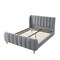 Homeroots Gray Solid Wood King Tufted Upholstered Velvet Bed Frame 544851 - alternate 3