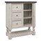 Homeroots 39" Gray and Ivory Solid Wood Three Drawer Chest 524568 - alternate 1